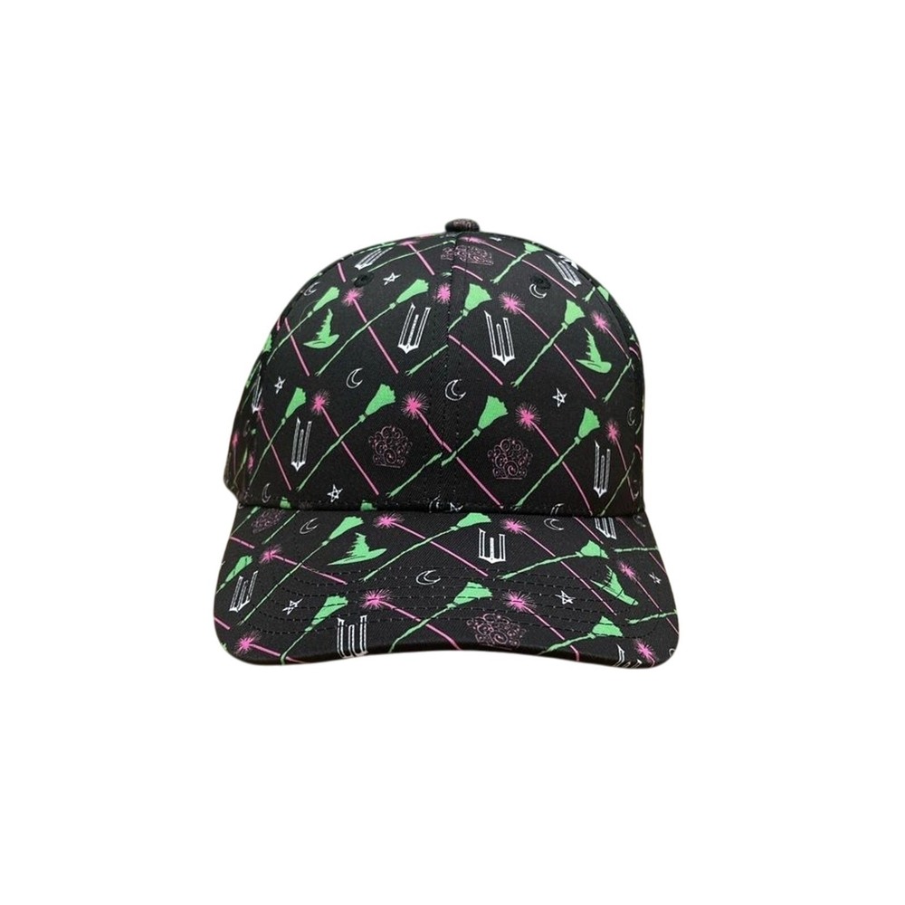Wicked Hat Black Green Pink w/ Fun Geometric Design (OSFM)